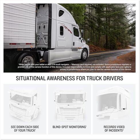 Garmin dēzl™ DualView, Rugged Side Camera System, See Live Views Down Each Side of Your Truck, Blind-Spot Monitoring with Merging Alerts, Incident Recording, Works with Your Tablet or Compatible GPS in Saudi Arabia