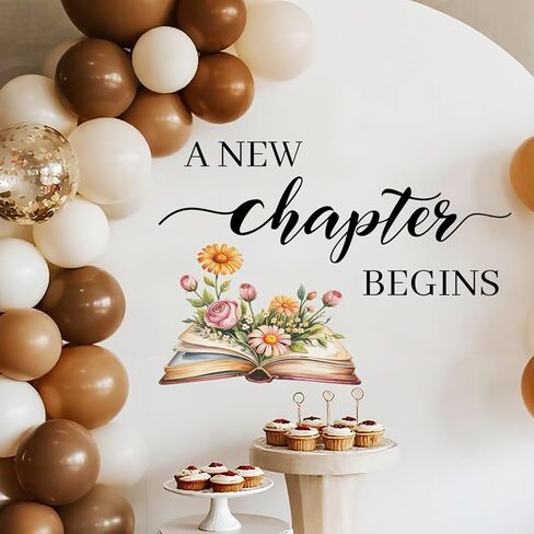 LANKBACK A New Chapter Begins Decal Storybook Baby Shower Decorations Bridal Shower Engagement Wedding Party Decorations in Saudi Arabia