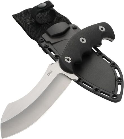 CRKT Catchall Outdoor Survival Fixed Blade Knife with Sheath: Stainless Steel Plain Edge Blade, Glass-Reinforced Nylon w/Rubber Overlay Handle, 2866 in Kuwait