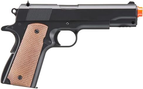 Full Steel World War 1911-A1 Spring Powered Metal Steel Airsoft Pistol (Color: Black/Faux Wood) in Saudi Arabia
