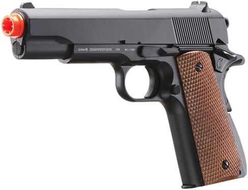 Full Steel World War 1911-A1 Spring Powered Metal Steel Airsoft Pistol (Color: Black/Faux Wood) in Saudi Arabia