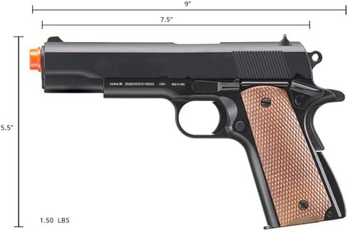 Full Steel World War 1911-A1 Spring Powered Metal Steel Airsoft Pistol (Color: Black/Faux Wood) in Saudi Arabia