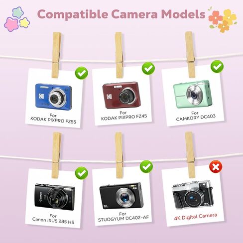MoKo Digital Camera Case for KODAK PIXPRO FZ55/FZ45/CAMKORY DC403 FHD 1080P/Canon IXUS 285 HS/STUOGYUM DC402-AF, Small Cute Travel Carrying Protective Camera Case Bag with SD Card Slots, Pink in Saudi Arabia