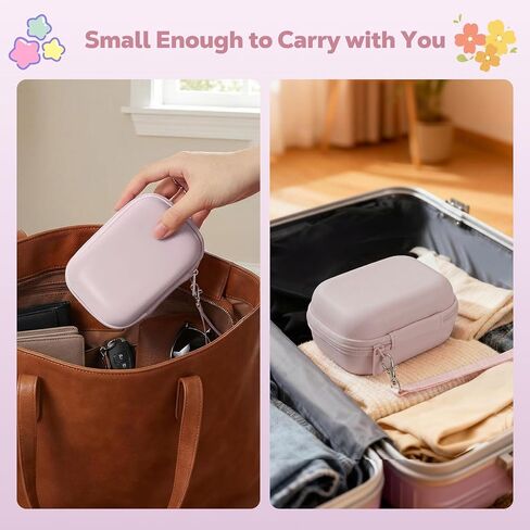 MoKo Digital Camera Case for KODAK PIXPRO FZ55/FZ45/CAMKORY DC403 FHD 1080P/Canon IXUS 285 HS/STUOGYUM DC402-AF, Small Cute Travel Carrying Protective Camera Case Bag with SD Card Slots, Pink in Saudi Arabia