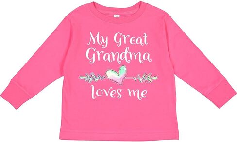 تي شيرت Inktastic My Great Grandma Loves Me - تي شيرت بأكمام طويلة للأطفال الصغار على شكل قلب رائع in Kuwait