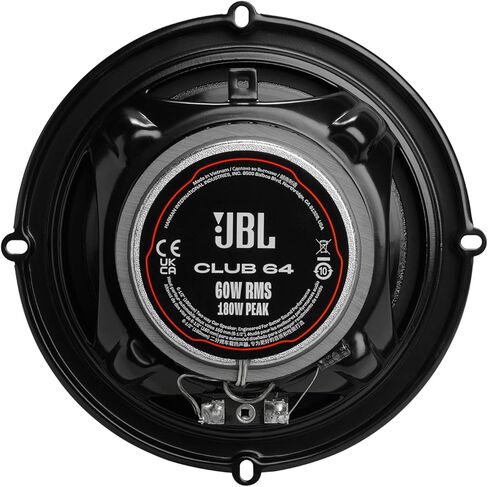 JBL Club 64-6-1/2" (160mm) Two-Way Car Speaker, 60W RMS, 180W Peak, Sensitivity (@ 2.83V): 93dB, Frequency Response: 48Hz – 21kHz, Nominal Impedance: 3.0 ohms (Renewed) in Saudi Arabia