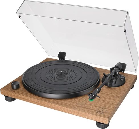 Audio-Technica AT-LPW40WN Fully Manual Belt-Drive Turntable - Walnut Bundle with Headphones, Cable, Slip Mat, Cleaning Kit, and Austin Bazaar Polishing Cloth in Saudi Arabia