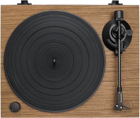Audio-Technica AT-LPW40WN Fully Manual Belt-Drive Turntable - Walnut Bundle with Headphones, Cable, Slip Mat, Cleaning Kit, and Austin Bazaar Polishing Cloth in Saudi Arabia