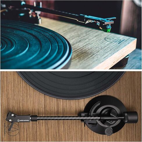 Audio-Technica AT-LPW40WN Fully Manual Belt-Drive Turntable - Walnut Bundle with Headphones, Cable, Slip Mat, Cleaning Kit, and Austin Bazaar Polishing Cloth in Saudi Arabia