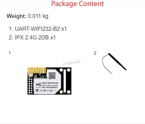 وحدة WiFi الصناعية UART إلى وحدة WiFi وEthernet خادم تسلسلي UART مضمن، وحدة 802.11b/g/n مدمجة @XYGStudy (UART-WIFI232-B2) in Kuwait
