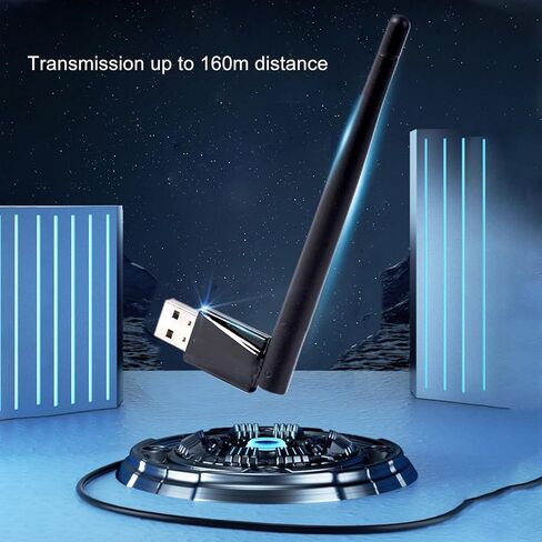 GOWENIC USB Bluetooth 5.4 Adapter for Desktop PC, Bluetooth 5.4 Long Range Receiver, USB Dongle 160m Transfer, Wireless Transfer for Mouse Keyboard Headphones Speakers in Saudi Arabia