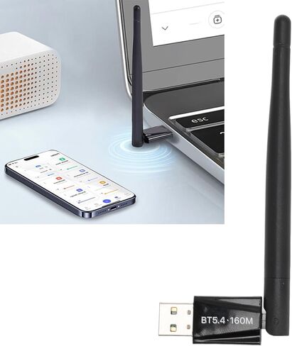 GOWENIC USB Bluetooth 5.4 Adapter for Desktop PC, Bluetooth 5.4 Long Range Receiver, USB Dongle 160m Transfer, Wireless Transfer for Mouse Keyboard Headphones Speakers in Saudi Arabia