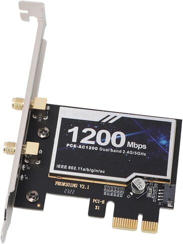 محول لاسلكي ثنائي النطاق من Zunate PCIE بسرعة 1200 ميجا بت في الثانية مع بلوتوث 4.2، بطاقة واجهة شبكة جيجابت 2.4 جيجا هرتز/5 جيجا هرتز، مجموعة شرائح 8265AC للكمبيوتر المكتبي 7/8/10 in Saudi Arabia