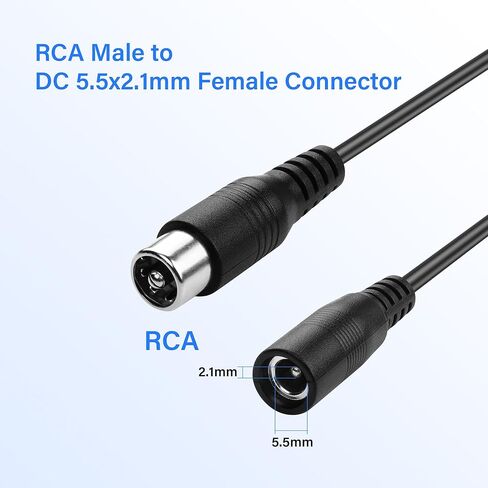 كابل طاقة PNGKNYOCN 2A DC، 2 حزمة DC 5.5 × 2.1 مم أنثى إلى 8 مم RCA ذكر كابل محول الطاقة، لدراجات التزلج ودراجات التوازن والدراجات الكهربائية والمزيد (15 سم) in Saudi Arabia