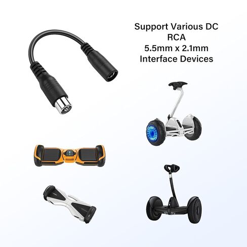 كابل طاقة PNGKNYOCN 2A DC، 2 حزمة DC 5.5 × 2.1 مم أنثى إلى 8 مم RCA ذكر كابل محول الطاقة، لدراجات التزلج ودراجات التوازن والدراجات الكهربائية والمزيد (15 سم) in Saudi Arabia