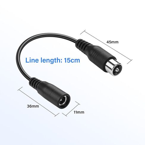 كابل طاقة PNGKNYOCN 2A DC، 2 حزمة DC 5.5 × 2.1 مم أنثى إلى 8 مم RCA ذكر كابل محول الطاقة، لدراجات التزلج ودراجات التوازن والدراجات الكهربائية والمزيد (15 سم) in Saudi Arabia