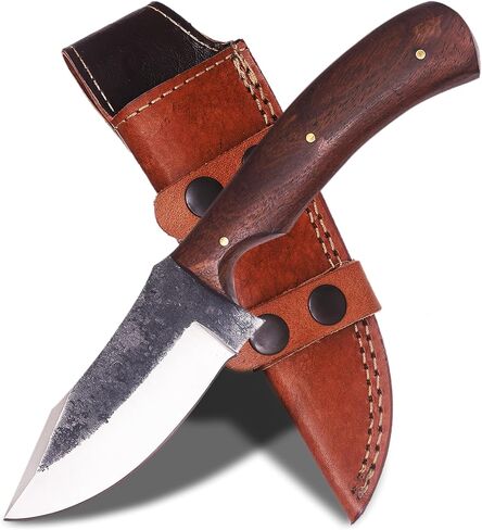 Damascus Steel Bushcraft Knife and Sheath – 6" Fixed Blade Hunting Knife with Sheath for Men – Tactical Survival & Camping Knife for Outdoor Adventure in Saudi Arabia