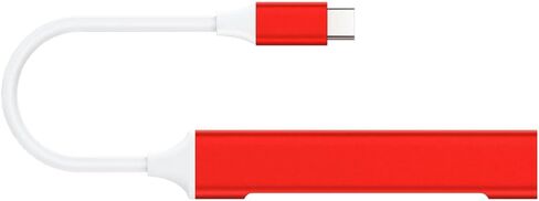 محول Mac USB C - محور محول USB من النوع C مع 4 منافذ: 1 USB 3.0 + 3 USB 2.0، تصميم ألومنيوم نحيف للغاية، نقل بسرعة 5 جيجابت في الثانية، محول لجهاز Mac USB C، محور USB من النوع C (أحمر) in Saudi Arabia