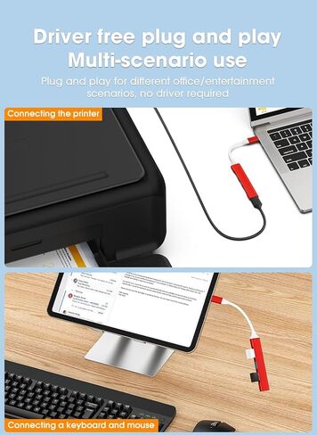 محول Mac USB C - محور محول USB من النوع C مع 4 منافذ: 1 USB 3.0 + 3 USB 2.0، تصميم ألومنيوم نحيف للغاية، نقل بسرعة 5 جيجابت في الثانية، محول لجهاز Mac USB C، محور USB من النوع C (أحمر) in Saudi Arabia