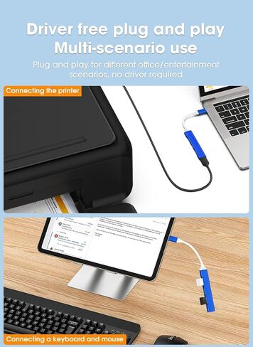 محول Mac USB C - محور محول USB من النوع C مع 4 منافذ: 1 USB 3.0 + 3 USB 2.0، تصميم ألومنيوم فائق النحافة، نقل بسرعة 5 جيجابت في الثانية، محول لجهاز Mac USB C، محور USB من النوع C (أزرق ملكي) in Saudi Arabia