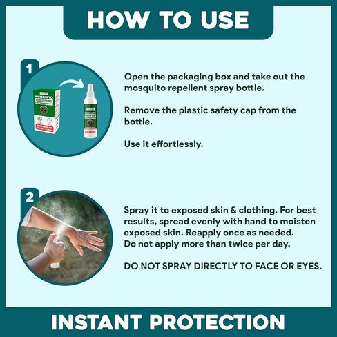 رذاذ طارد البعوض الطبيعي TwinPack 6.75 أوقية DEET Free طارد الحشرات رذاذ الليمون الأوكالبتوس رائحة زيت للبعوض البعوض الذباب الأسود لا يمكن رؤيتها ums repelente de Mosquitos para ninos in Kuwait