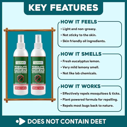 رذاذ طارد البعوض الطبيعي TwinPack 6.75 أوقية DEET Free طارد الحشرات رذاذ الليمون الأوكالبتوس رائحة زيت للبعوض البعوض الذباب الأسود لا يمكن رؤيتها ums repelente de Mosquitos para ninos in Kuwait