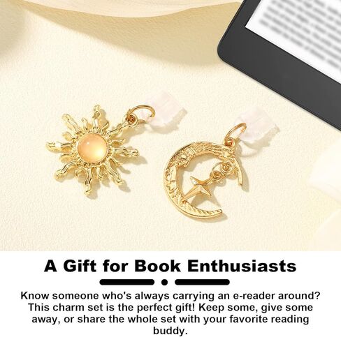 قطعتان من سدادات الغبار الخيالية المتوافقة مع Kindle والهاتف والأجهزة الإلكترونية من النوع C ومنفذ شاحن USB-C، سدادة غبار الشمس والقمر السماوية العتيقة ذات الطراز القديم (ذهبي) in Kuwait