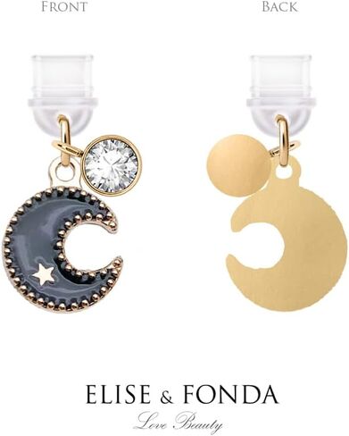 ELISE & FONDA TP571 منفذ شحن من النوع C مضاد للغبار، قمر صغير مع سحر الهاتف الخلوي على شكل نجمة لهواتف iPhone 15/16/Samsung/OnePlus/Xiaomi/oppo Android (أسود) in Saudi Arabia