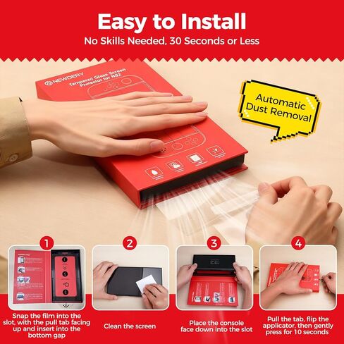 NEWDERY 2-Pack for Switch 2 Screen Protector [إصدار 2025] مع مجموعة المحاذاة التلقائية، الزجاج المقسى [أقوى متانة]، إزالة الغبار التلقائي، مفتاح التغطية الكاملة 2 الملحقات، 2 حزمة in Saudi Arabia