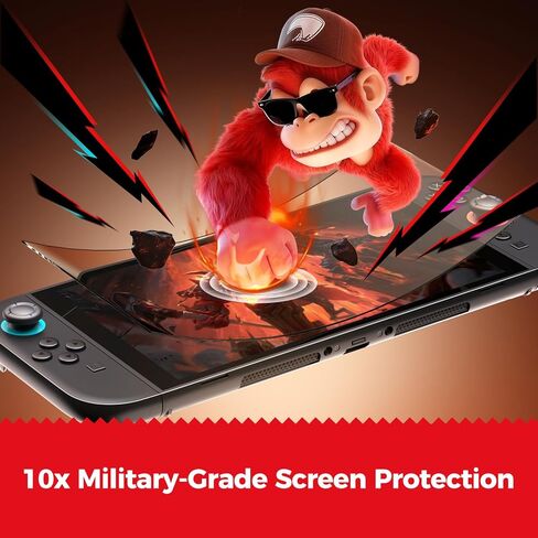 NEWDERY 2-Pack for Switch 2 Screen Protector [إصدار 2025] مع مجموعة المحاذاة التلقائية، الزجاج المقسى [أقوى متانة]، إزالة الغبار التلقائي، مفتاح التغطية الكاملة 2 الملحقات، 2 حزمة in Saudi Arabia