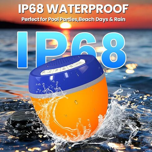 مكبر صوت بلوتوث 3 في 1 مع ميزان حرارة رقمي، مكبر صوت عائم لحوض السباحة مع أضواء ملونة، مكبرات صوت حوض استحمام ساخن IP68 مقاومة للماء، مكبر صوت TWS محمول، مكبرات صوت عائمة بصوت عال لحمام السباحة in Kuwait