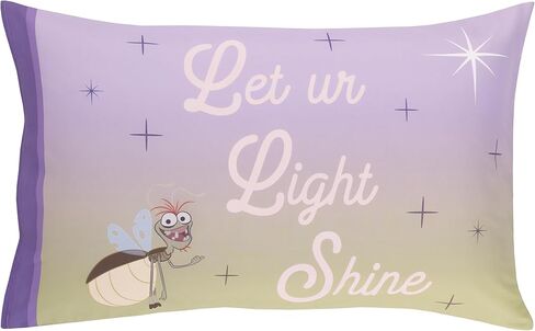 طقم سرير أطفال من 4 قطع من NoJo Disney Princess Tiana Create Your World - لحاف، ملاءة سفلية جاهزة، ملاءة علوية مسطحة، كيس وسادة ذو وجهين، لافندر، أخضر، أصفر in Saudi Arabia