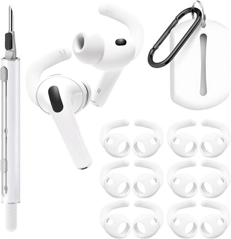 Seltureone 6 Pairs Ear Hooks Compatible with AirPods Pro 3 Ear Tips [Added Storage Pouch], Sport Anti-Slip for AirPods Pro 3 Accessories 2025 with Cleaning Kit and Carabiner in Saudi Arabia