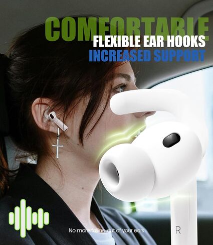 Seltureone 6 Pairs Ear Hooks Compatible with AirPods Pro 3 Ear Tips [Added Storage Pouch], Sport Anti-Slip for AirPods Pro 3 Accessories 2025 with Cleaning Kit and Carabiner in Saudi Arabia