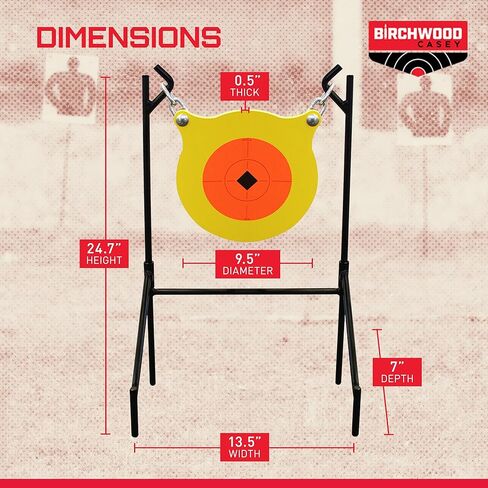 Birchwood Casey World of Targets Boomslang AR500 Steel Durable 0.5" Thick 9.5" Diameter Shooting Gong Target with Stand & Hanging Hardware in Saudi Arabia
