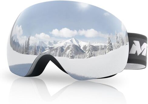 Ski Goggles - Frameless, OTG Snowboard Goggles Anti-fog, 100% UV400 Protection Snow Goggles for Men & Women in Saudi Arabia