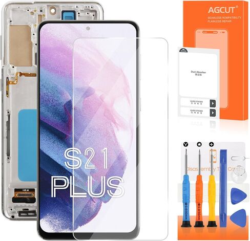INCELL لهاتف Samsung Galaxy S21 Plus شاشة بديلة S21 Plus شاشة LCD G996W G996U LCD محول الأرقام شاشة تعمل باللمس فضي مع إطار in Kuwait