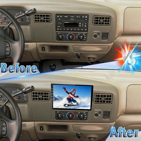 راديو ترقية ستيريو للسيارة Android 14 Double Din لسيارة Ford F250 F-350 1999-2004، 4G+64G 10.1 بوصة شاشة لمس مع Carplay Android Auto GPS WiFi Bluetooth RDS DSP SWC Mirrorlink Mic كاميرا احتياطية in Kuwait