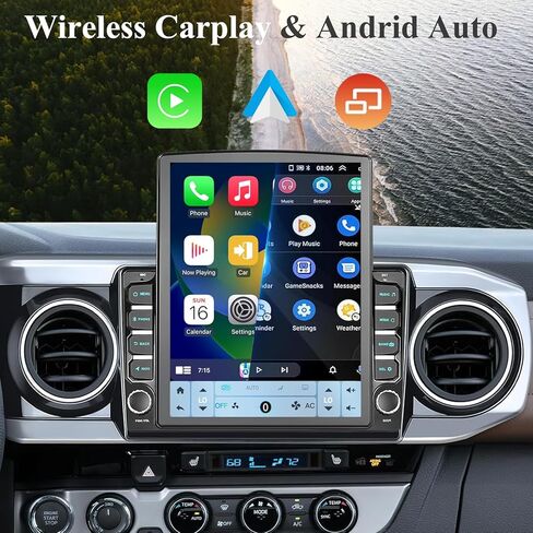 ستيريو سيارة Android 14 مقاس 9.7 بوصة متوافق مع Toyota Tacoma 2016-2023، Wireless CarPlay & Android Auto، 4G+64G، 5G WiFi، GPS، Bluetooth 5.0، يحتفظ بكاميرا احتياطية OEM والتحكم في عجلة القيادة ومكبر الصوت in Kuwait