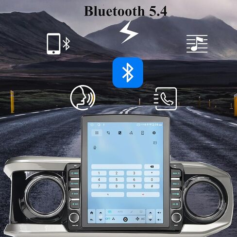 ستيريو سيارة Android 14 مقاس 9.7 بوصة متوافق مع Toyota Tacoma 2016-2023، Wireless CarPlay & Android Auto، 4G+64G، 5G WiFi، GPS، Bluetooth 5.0، يحتفظ بكاميرا احتياطية OEM والتحكم في عجلة القيادة ومكبر الصوت in Kuwait