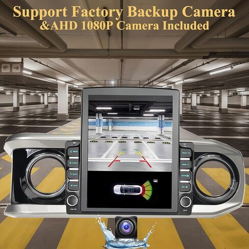 ستيريو سيارة Android 14 مقاس 9.7 بوصة متوافق مع Toyota Tacoma 2016-2023، Wireless CarPlay & Android Auto، 4G+64G، 5G WiFi، GPS، Bluetooth 5.0، يحتفظ بكاميرا احتياطية OEM والتحكم في عجلة القيادة ومكبر الصوت in Kuwait