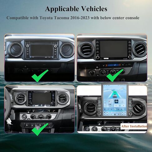 ستيريو سيارة Android 14 مقاس 9.7 بوصة متوافق مع Toyota Tacoma 2016-2023، Wireless CarPlay & Android Auto، 4G+64G، 5G WiFi، GPS، Bluetooth 5.0، يحتفظ بكاميرا احتياطية OEM والتحكم في عجلة القيادة ومكبر الصوت in Kuwait