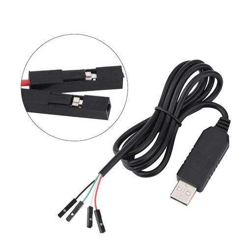 PL2303HX USB إلى كابل محول تسلسلي - 3.3 فولت TTL/RS232 4 Pin 0.1 بوصة محول الملعب لتنزيل STC، كابل 3.3 قدم مع أسلاك مرمزة بالألوان in Kuwait