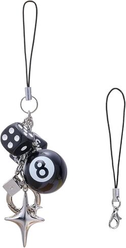 Ornaland Dice Phone Charms الاكريليك الهاتف سحر المعصم حزام الكاميرا سحر Strapfor كاميرا المفاتيح المحفظة in Kuwait