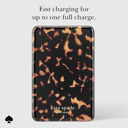 كيت سبيد نيويورك ماج سيف شاحن باور بانك محمول 5000 مللي أمبير - شاحن iPhone للشحن السريع - حزمة بطارية لاسلكية مغناطيسية مع منفذ USB-C - سلحفاة in Saudi Arabia