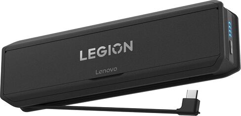 بنك الطاقة Lenovo Legion Go 65W 12800، طاقة محمولة للألعاب المحمولة والأجهزة الأخرى، كابل USB-C مدمج، ملحق مغناطيسي، حامل مدمج، أسود in Kuwait