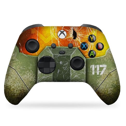 وحدة تحكم DreamController Hallo Mastercheif X-box اللاسلكية المتوافقة مع X-box One/Series X/S مخصصة بفخر في الولايات المتحدة الأمريكية، طباعة HYDRODIP دائمة (ليست مجرد بشرة) (MODDED) in Kuwait