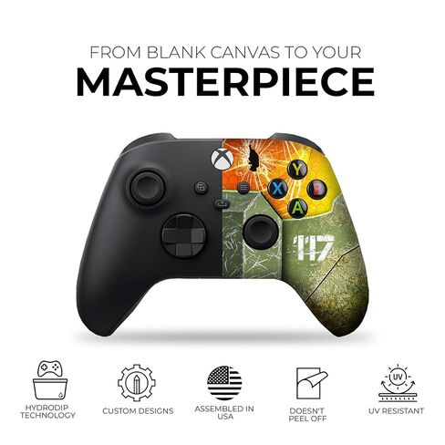 وحدة تحكم DreamController Hallo Mastercheif X-box اللاسلكية المتوافقة مع X-box One/Series X/S مخصصة بفخر في الولايات المتحدة الأمريكية، طباعة HYDRODIP دائمة (ليست مجرد بشرة) (MODDED) in Kuwait