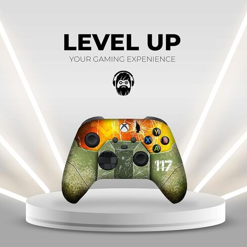 وحدة تحكم DreamController Hallo Mastercheif X-box اللاسلكية المتوافقة مع X-box One/Series X/S مخصصة بفخر في الولايات المتحدة الأمريكية، طباعة HYDRODIP دائمة (ليست مجرد بشرة) (MODDED) in Kuwait