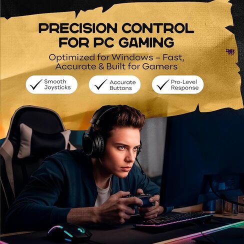 PG PROGAMR Bluetooth Gaming Controller – Wireless Rechargeable Gamepad with Enhanced Ergonomic Grip – Works with Windows, Android & PC as a Reliable controller for Smooth Gameplay in Saudi Arabia